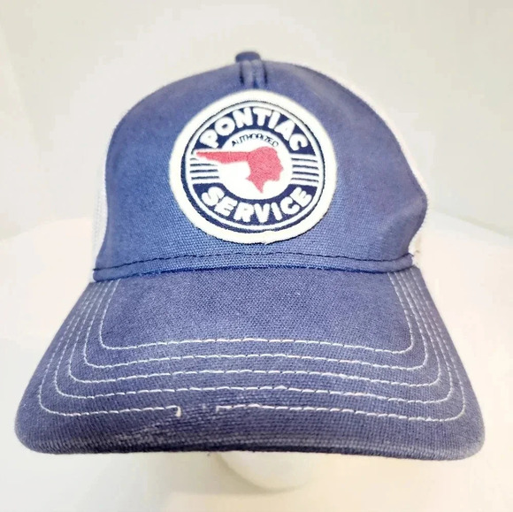 Rare Vintage PONTIAC Authorized Service Adjustable Snapback Cap Hat Blue… - Picture 2 of 10